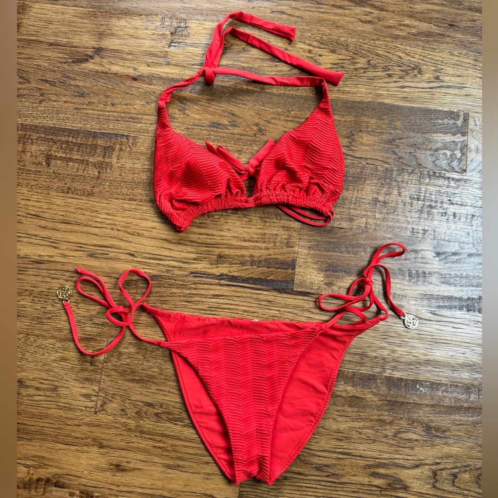 luli fama triangle bikini set